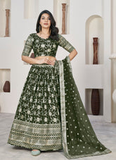 Sleek Lehenga Choli in Mehendi Colour
